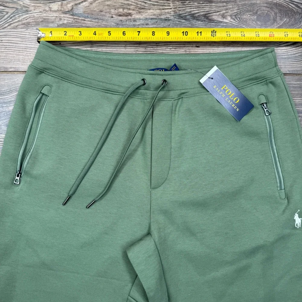 Polo Ralph Lauren Men Size Medium Shorts Green Double Knit Zip Pocket NWT